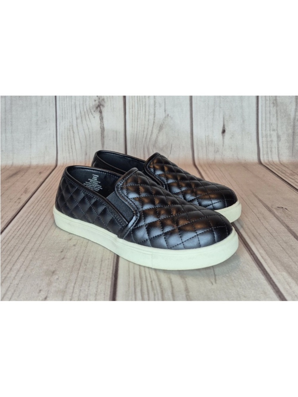 Eva & Zoe Women's Size 8.5M Juno Black Quilted Leather & Textile Shoes